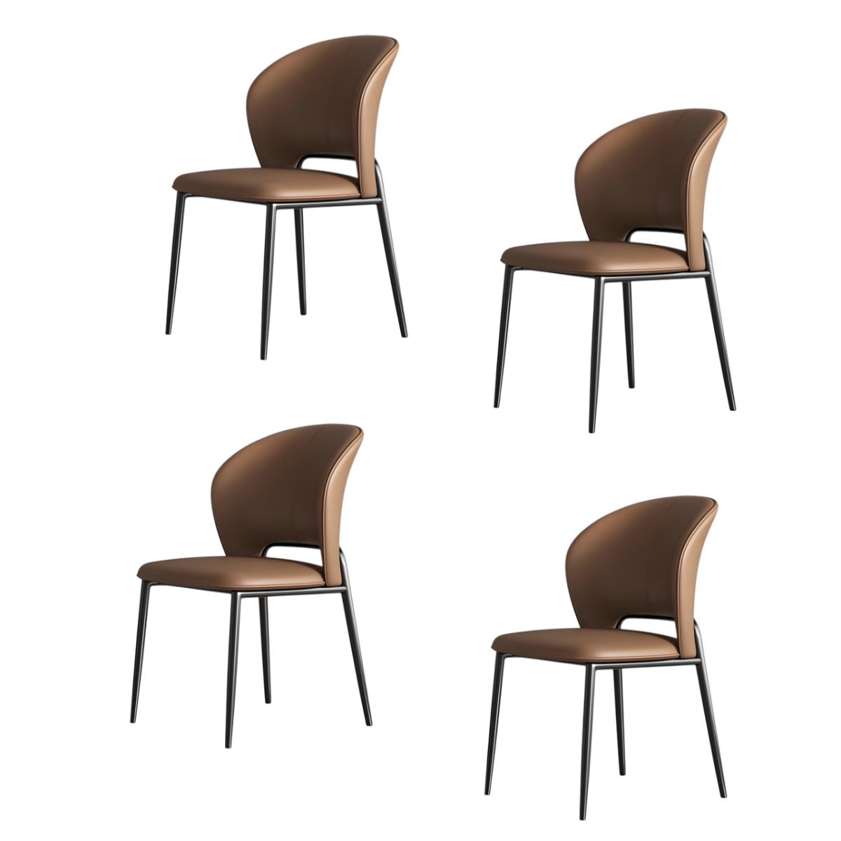 Lubabycas - Pack 4 Sillas De Comedor Premium Ecocuero Deli Naranjas