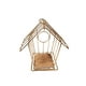 thumbnail image 1 of Adorno Dorado Casa Pájaro Metálico Base Madera, 1 of 3