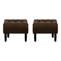 Bodevir - Set Pouf Wood 1C Felpa 00 Chocolate