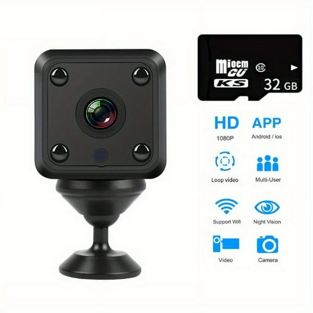 Mini Secret Camera Full HD 1080P Home Security Camcorder Night Vision Micro Cam Motion Detection Video Voice Recorder Equipped With Camera Specific 32G Memory Card Mini 2.4GHZ Wifi IP Camera Infrared