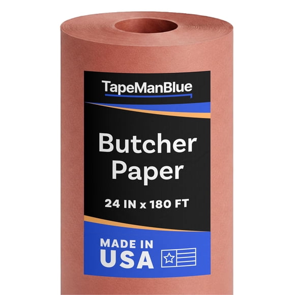 Rollo de Papel de Carnicero TapeManBlue Rosa 24 cm x 55 m Grado Alimenticio