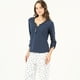 thumbnail image 2 of Pijama de Mujer Clara Manga Larga Azul, 2 of 4