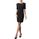 thumbnail image 2 of INSPIRE CHIC Vestido lápiz ajustado para mujer con cuello cuadrado, manga corta, para trabajo, negocios casuales, cócteles, talla M, negro, 2 of 6