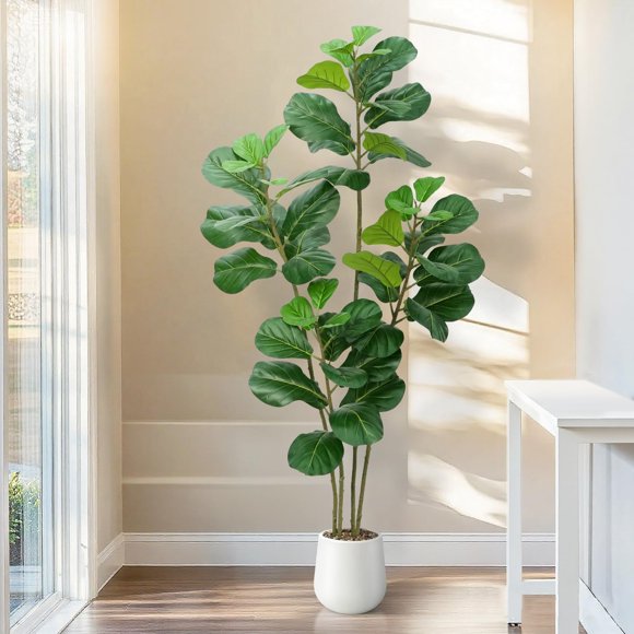 Árbol artificial Conviviala 150 cm con maceta blanca y 4 troncos