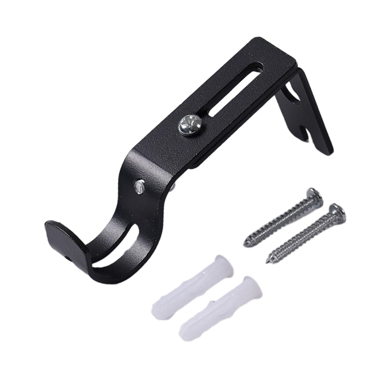 Bothyi - Soporte Para Barra De Cortina, Soporte De Barra Única Para Gancho De Barra De Cortina De Pared Con Tornillos, Color Negro