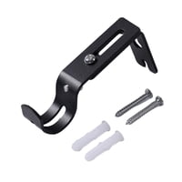 Bothyi - Soporte Para Barra De Cortina, Soporte De Barra Única Para Gancho De Barra De Cortina De Pared Con Tornillos, Color Negro