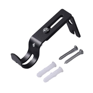 Bothyi - Soporte Para Barra De Cortina, Soporte De Barra Única Para Gancho De Barra De Cortina De Pared Con Tornillos, Color Negro