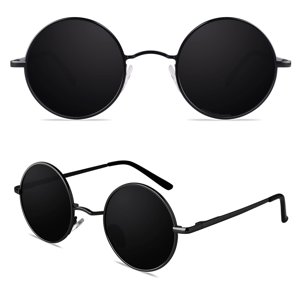 Gafas De Sol Cgid E01 Lennon Polarizadas Negras Para Mujeres Y Hombres