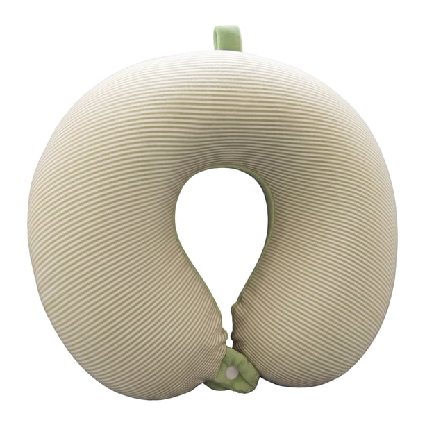 REGALWOVEN Almohada de Cuello de Viaje de Espuma de Memoria, Forma de U con Cierre a Presión para Siestas en la Oficina Verde 11x12x4in