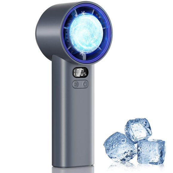 Turboventilador portátil HandFan, 5200 mAh, 13000 RPM, 100 velocidades, color gris