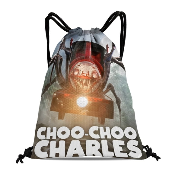 Choo-Choo Charles Mochila de Cuerdas para Deportes y Gimnasio, Bolsa de Cuerdas Resistente al Agua, Bolsa Cinch, 30×40cm