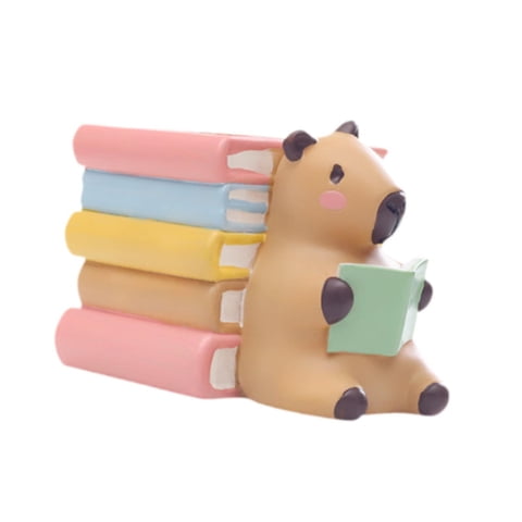 Magideal - Maceta Pequeña De Resina Con Forma De Capibara, Regalo Práctico Y Bonito, Maceta Única Con Forma De Animal, Decoración De Escritorio Para Estanterías, Leer Libro