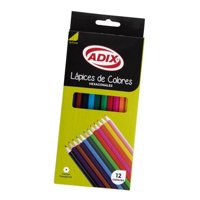 Adix - Lápices De Madera Hexagonal 12 Colores