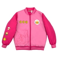 Chaqueta Bomber Nintendo Super Mario Para Niñas, Talla 6/6X, Rosa