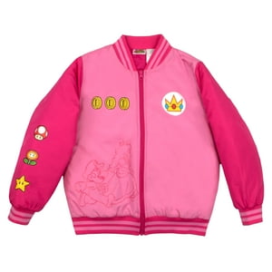 Chaqueta Bomber Nintendo Super Mario Para Niñas, Talla 6/6X, Rosa