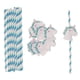 thumbnail image 1 of 10 Pajitas De Unicornio A Rayas Para Fiestas De Cumpleaños Para Niños, Color Azul, 1 of 5