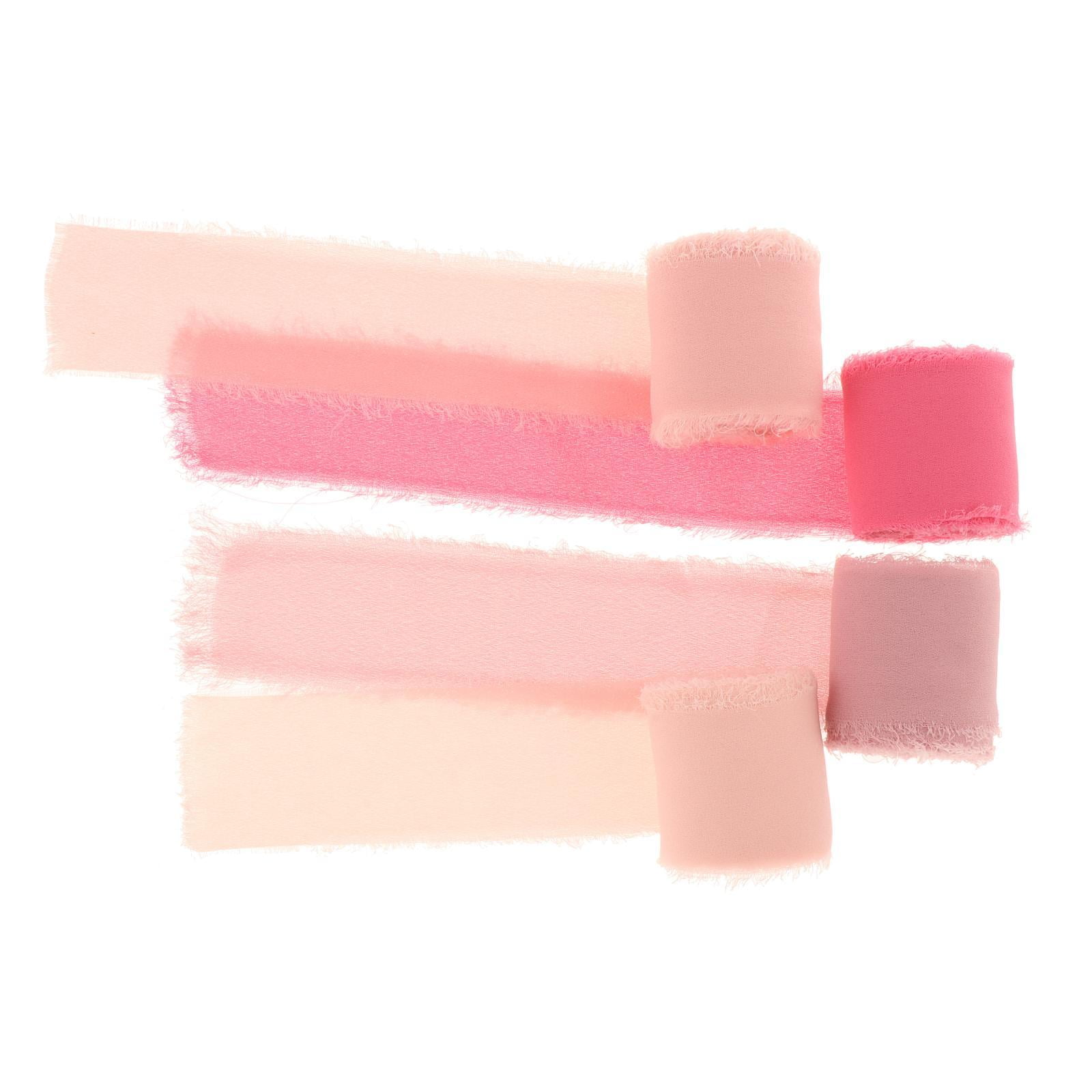 Bothyi - 4 Piezas De Cinta De Seda De Gasa De 5 Yardas Hechas A Mano Para Decoraciones, Envoltorios De Regalos, Color Rosa