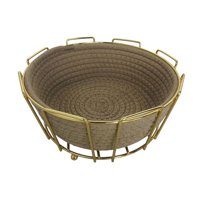 Magideal - Cesta De Almacenamiento Hecha A Mano, Organizador De Artículos Diversos, Bandeja Portátil Para Exhibir Refrigerios, Contenedor Para Almacenar Pan, Ces