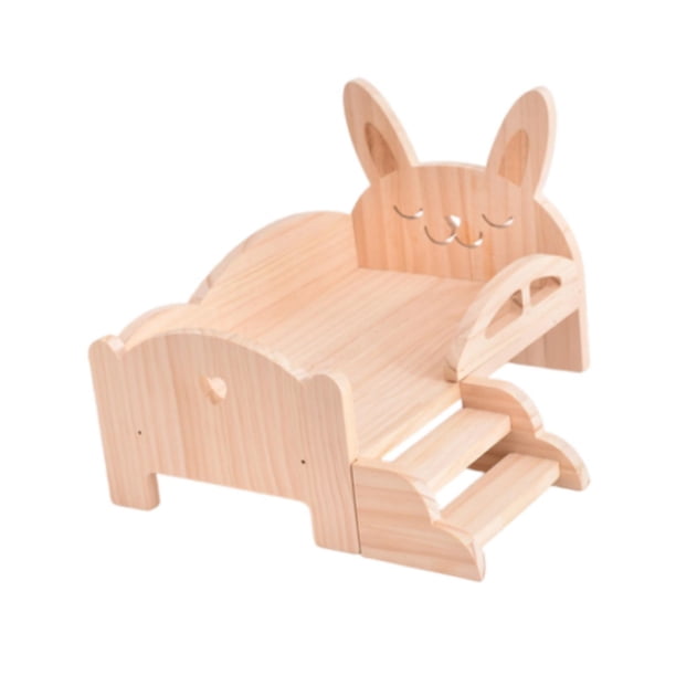 Mini muebles de madera para muñecas BJD, juguete decorativo de desarrollo con forma de Animal, accesorios para muñecas de dibujos animados, simulación Conejito 29x18x12cm
