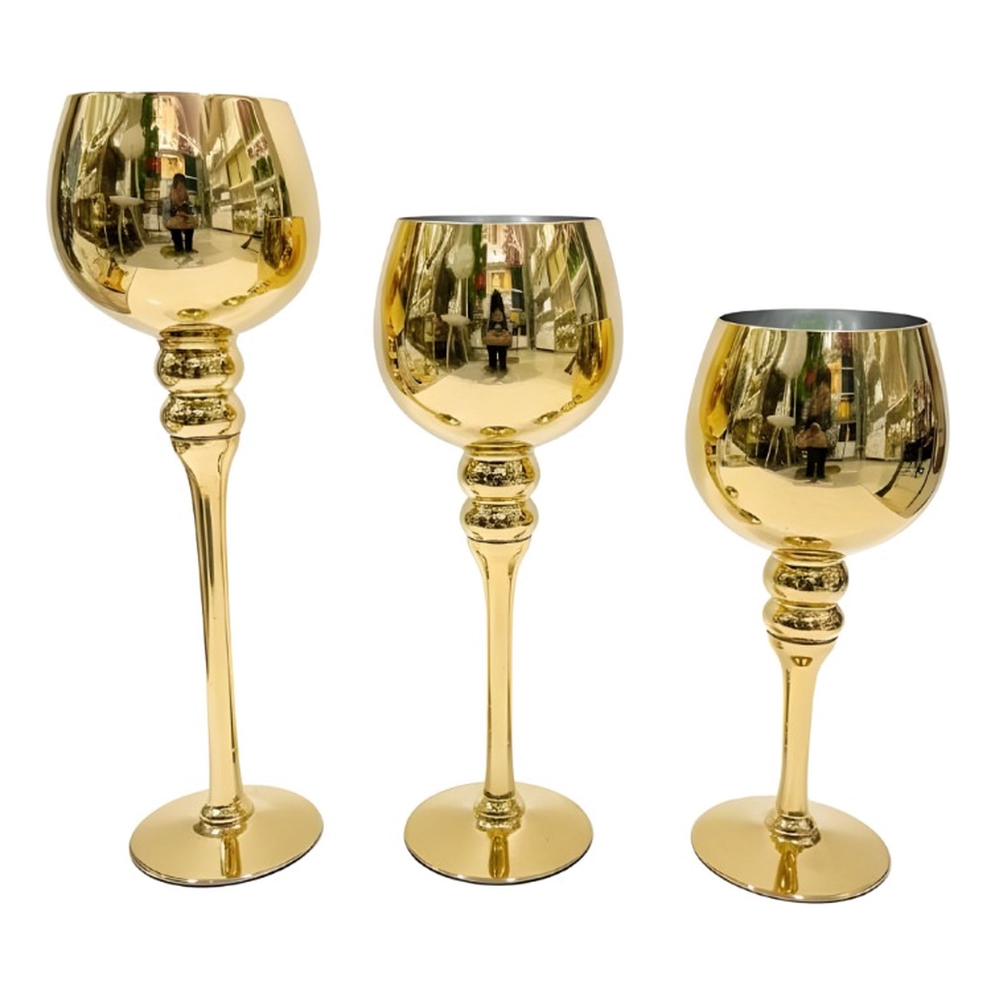 Genérico - Set 3 Portavelas Diseño Copa Gala Soporte Decorativo Jhn