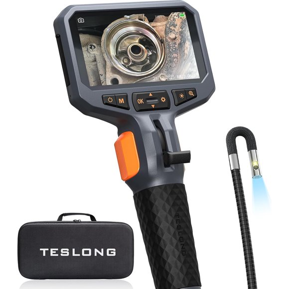 Boroscopio articulado Teslong de doble lente con pantalla IPS de 4,5 pulgadas