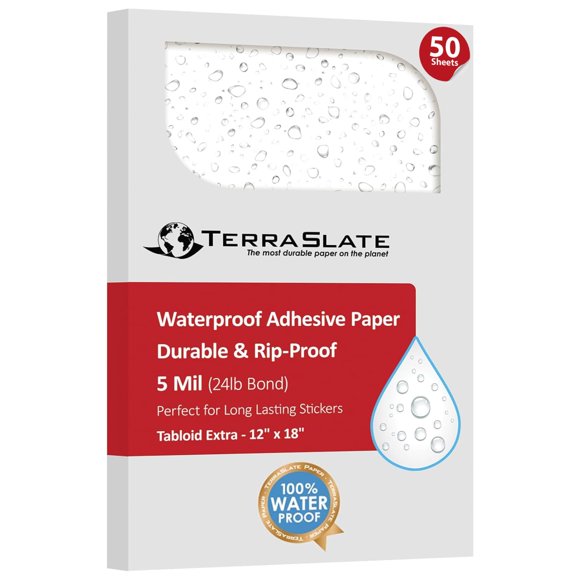 Papel adhesivo impermeable TerraSlate 21 × 29 cm, 50 hojas
