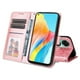 thumbnail image 3 of Funda tipo cartera FOXDOCK para OPPO A78 4G , diseño girasol en relieve, cuero PU, cierre magnético, soporte y tarjetero, 3 of 5