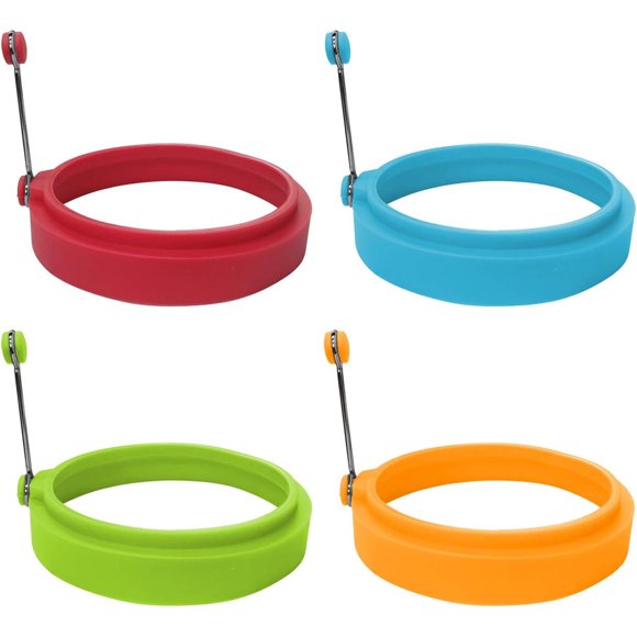 Aros para huevo de silicona YOLCAR, 4 pulgadas, 4 piezas