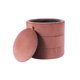 thumbnail image 3 of Otoman de Almacenamiento Benjara Pero Redondo de 18 cm en Terciopelo Rosa Blush, 3 of 6