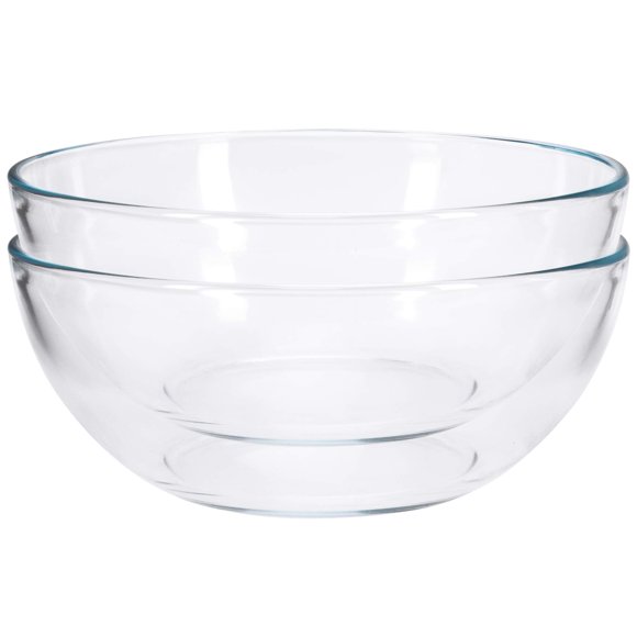 Juego de 2 tazones redondos de 20 cm de vidrio templado FOYO
