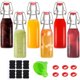 thumbnail image 1 of Botellas de vidrio con tapa abatible de 8 oz, set de 6, 1 of 3
