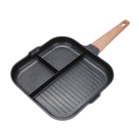 Bothyi - Sartén Para Parrilla Dividida Para Cocina Sartén Multiusos Para Huevos Para Freír, Hornear Y Cocinar En Color Negro