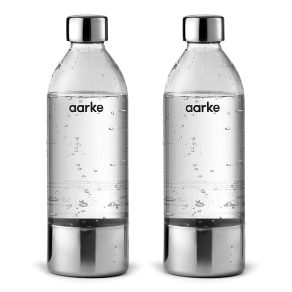 Botella reutilizable Aarke Extra PET de acero inoxidable de 800 ml, paquete de 2