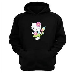 Genérico - Polerón Canguro Gatita Kitty Negro Talla Xl Unisex