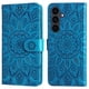thumbnail image 1 of Funda tipo cartera FOXDOCK para Samsung Galaxy S25 FE , diseño girasol en relieve, cuero PU, cierre magnético, soporte y tarjetero, 1 of 5