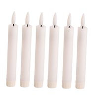 Magideal - 6X Velas De Pilar Led, Velas Decorativas, Velas Eléctricas, Decoración, Velas De Mecha 3D, Velas Cónicas Parpadeantes Para Cumpleaños, Hotel, Fiesta, Blanco