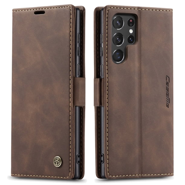 1pc Flip Case For Samsung Galaxy S23 S22 Ultra Note 10 Note 20 Ultra Retro Magnetic Card Artificial Leather Wallet