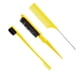 thumbnail image 2 of Juego De 3 Cepillos Para Peinar Los Bordes Y La Espalda, Cepillar El Cabello Trenzado, Amarillo, 2 of 5