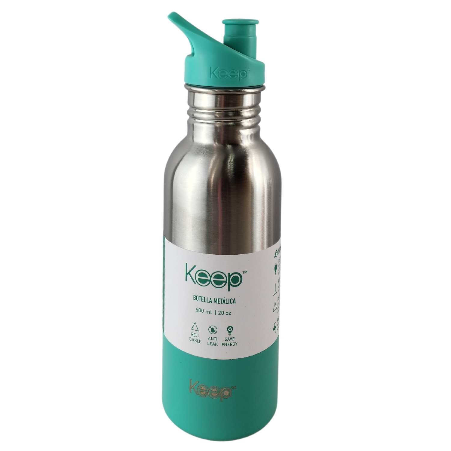 Disparo - Botella Metalica Keep 600ml Keep Bebidas Deporte Turquesa