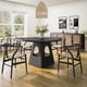 thumbnail image 2 of Round Dining Table for 4-6,47 Inch Round Dinner Table with Wooden Tabletop and Storage Base,Farmhouse Dining Table,Wood Kitchen Table for Dining Room,Kitchen, Living Room,Black(Table Only), 2 of 3