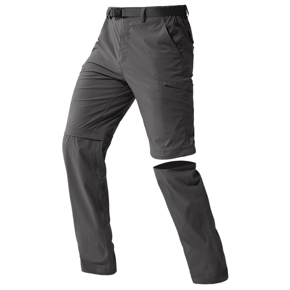 Pantalones de senderismo convertibles FREE SOLDIER para hombre, grises, 34W/30L