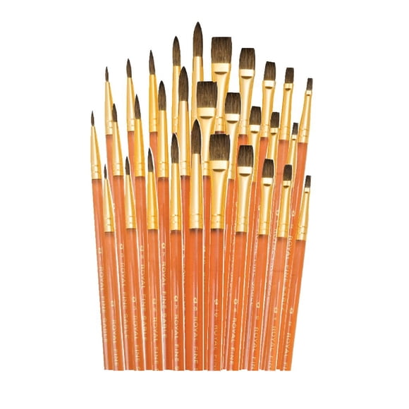 Juego de brochas Royal Brush, suave y natural, con mango acrílico, 30 unidades