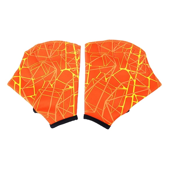 Guantes palmeados de para natación, Fitness acuático, esnórquel, surf ajustable, aeróbicos acuáticos, guantes de entrenamiento de resistencia a Naranja M