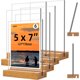 thumbnail image 1 of Porta letrero acrílico de 5 x 7 pulgadas con base de madera, vertical e inclinado, 1 of 3