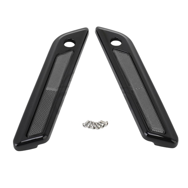 2 Piezas De Cubiertas Para Pestillo De Bisagra De Bolsa De Sillín Para Touring Street Glide 2014 En Adelante, Negro Y Gris