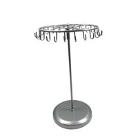 Magideal - Soporte Giratorio Para Joyería, Soporte Para Joyería, Base Resistente De Gran Capacidad, Organizador De Joyería Para Exhibición De Colgante De Anillo Plata
