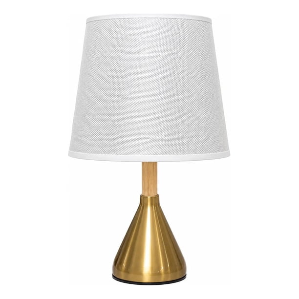 Lampara De Velador Lampara De Mesa Madera Y Metalizado blanco 1