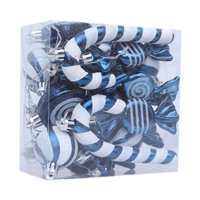 Magideal - 18 Piezas Bolas De Navidad Adornos Para Árbol Esferas Decorativas Y Colgantes Festivos Fabricados En Plástico Duradero Adecuado Para La Decoración De Azul