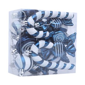 Magideal - 18 Piezas Bolas De Navidad Adornos Para Árbol Esferas Decorativas Y Colgantes Festivos Fabricados En Plástico Duradero Adecuado Para La Decoración De Azul