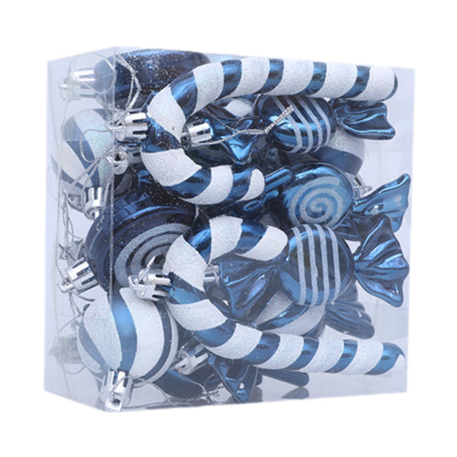 Magideal - 18 Piezas Bolas De Navidad Adornos Para Árbol Esferas Decorativas Y Colgantes Festivos Fabricados En Plástico Duradero Adecuado Para La Decoración De Azul